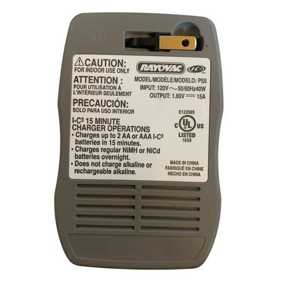 Rayovac 15 Minute Battery Charger I-C3 Model PS5 AA AAA - Picture 2 of 4